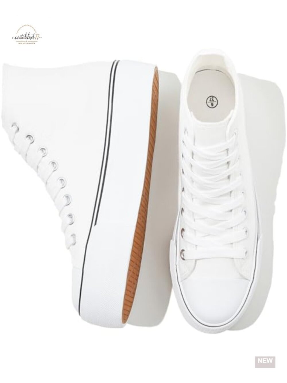 High Top Platform Sneakers Canvas Lace Up Athletic Shoes